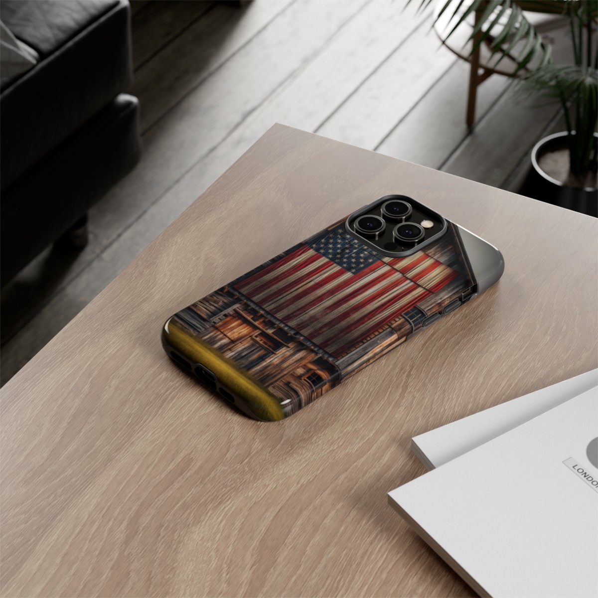 Vintage USA Flag on Weathered Barn Wood Phone Case- Phone Case - Image 125