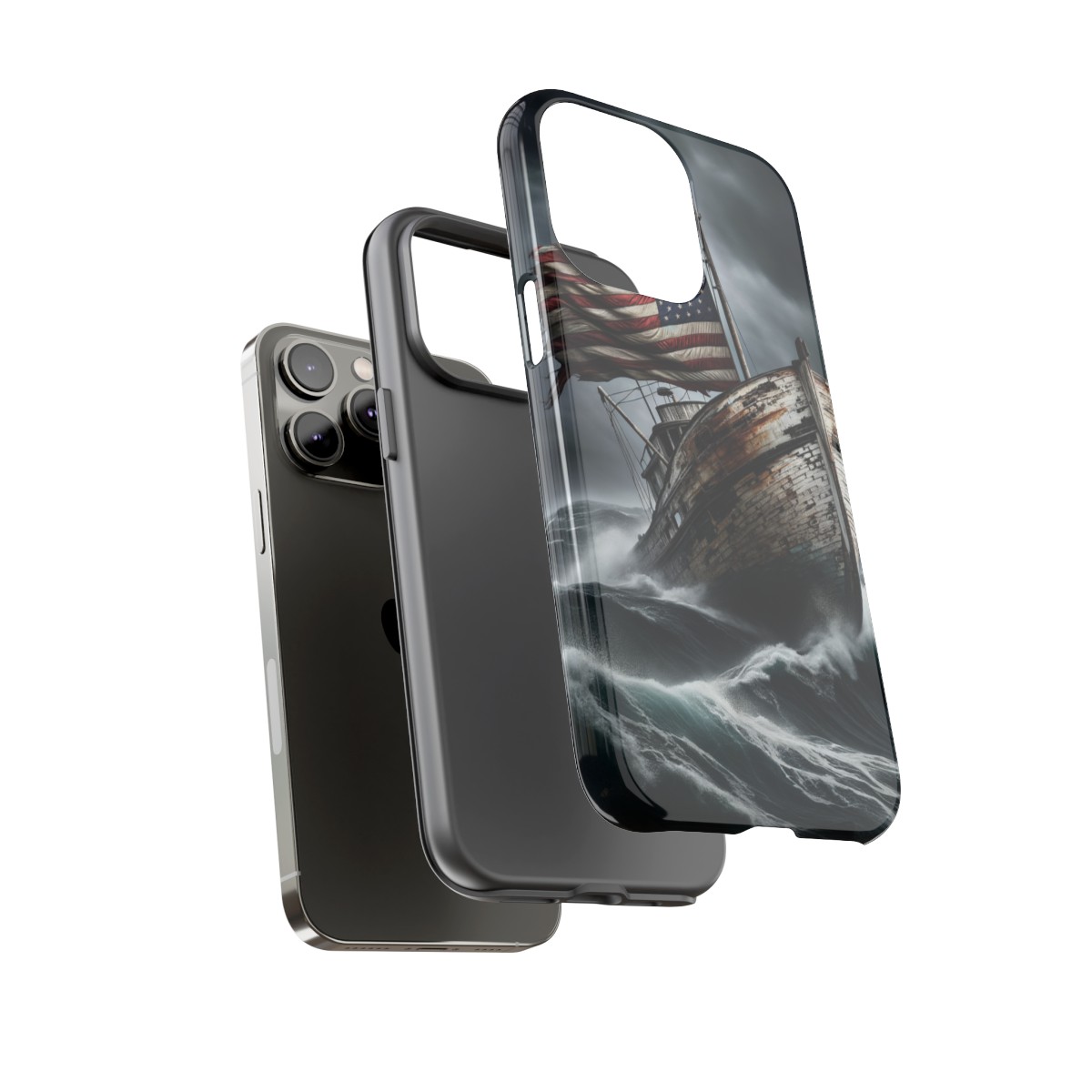 Vintage USA Flag on Rustic Boat Phone Case β Weathered Coastal Design- Phone Case - Image 124