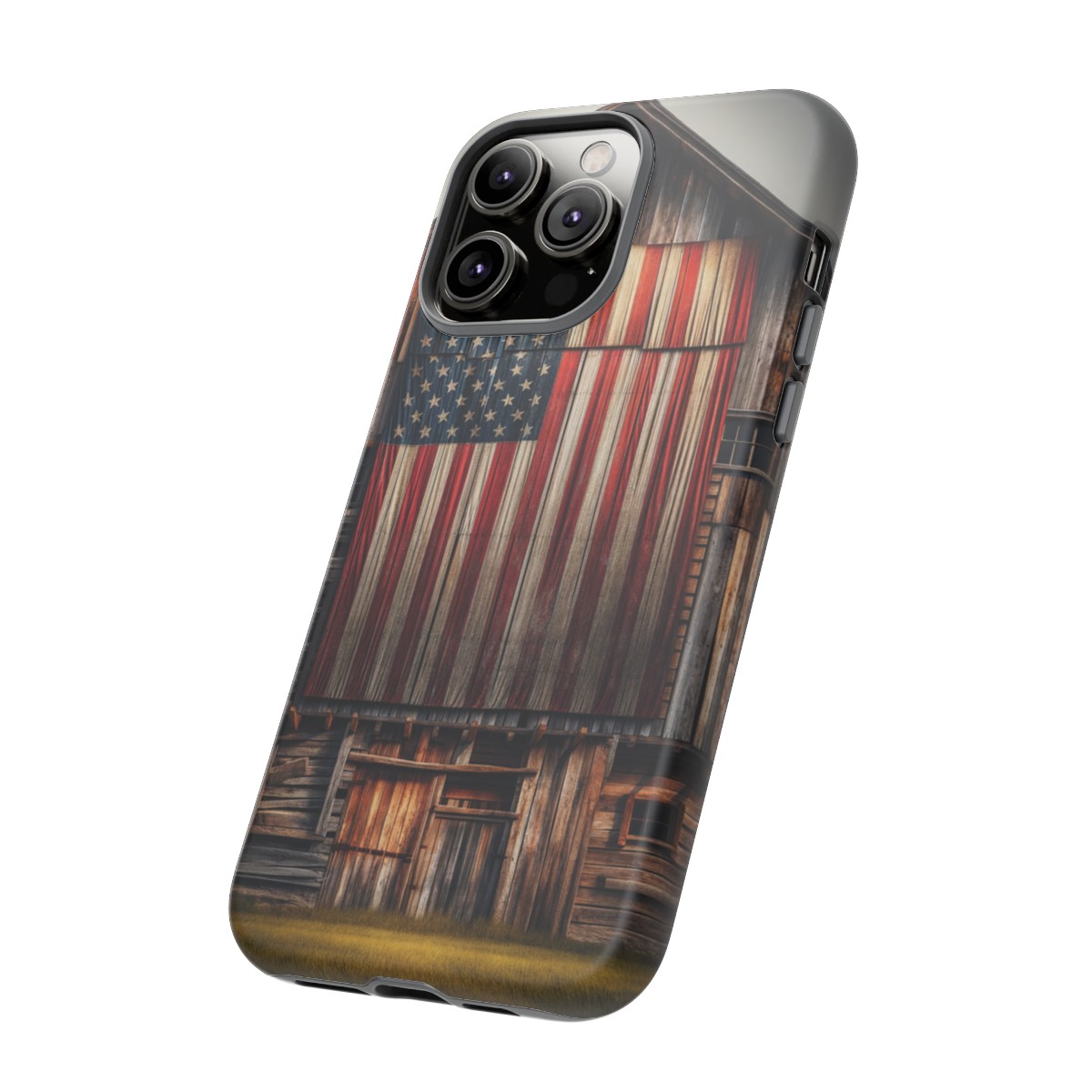 Vintage USA Flag on Weathered Barn Wood Phone Case- Phone Case - Image 127