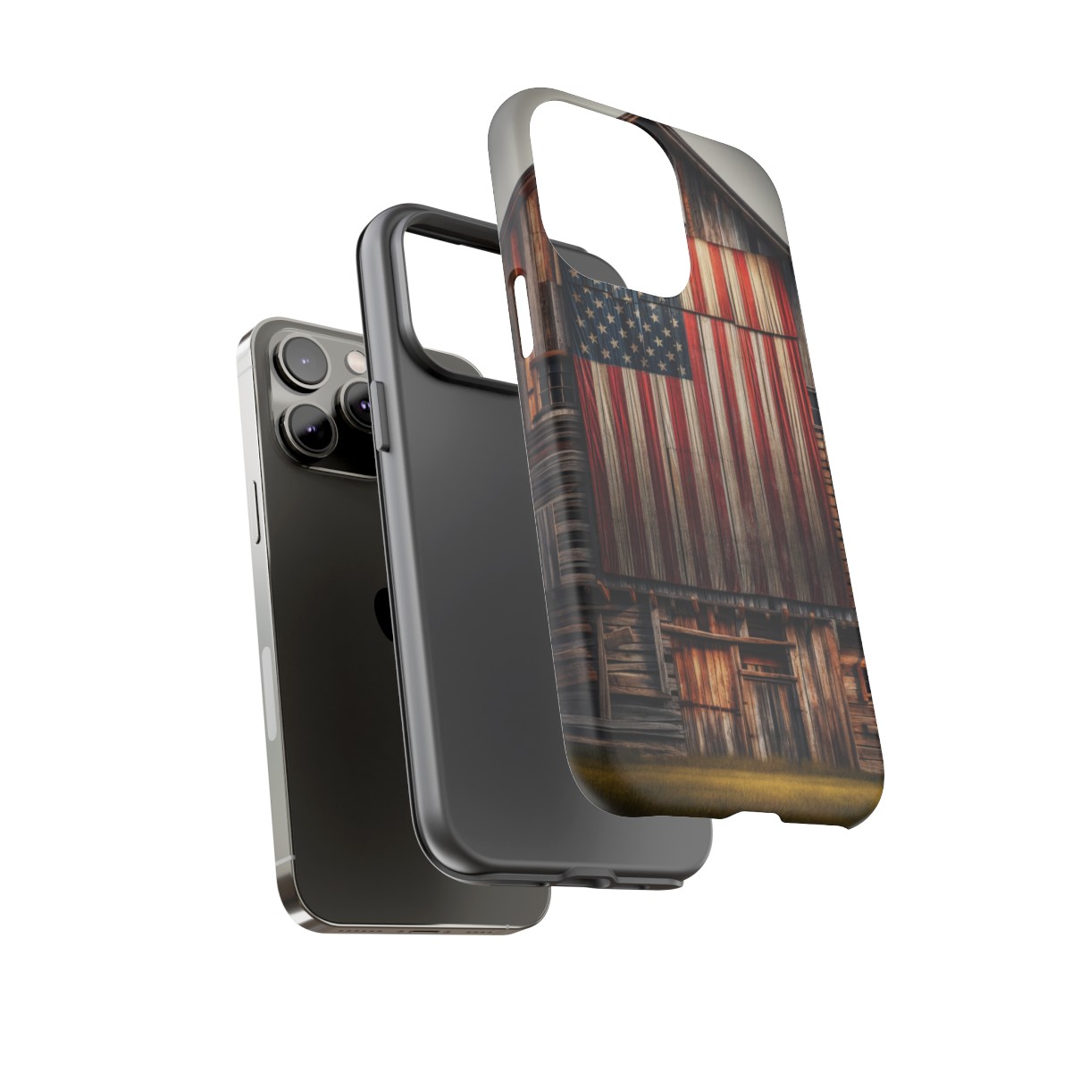 Vintage USA Flag on Weathered Barn Wood Phone Case- Phone Case - Image 128