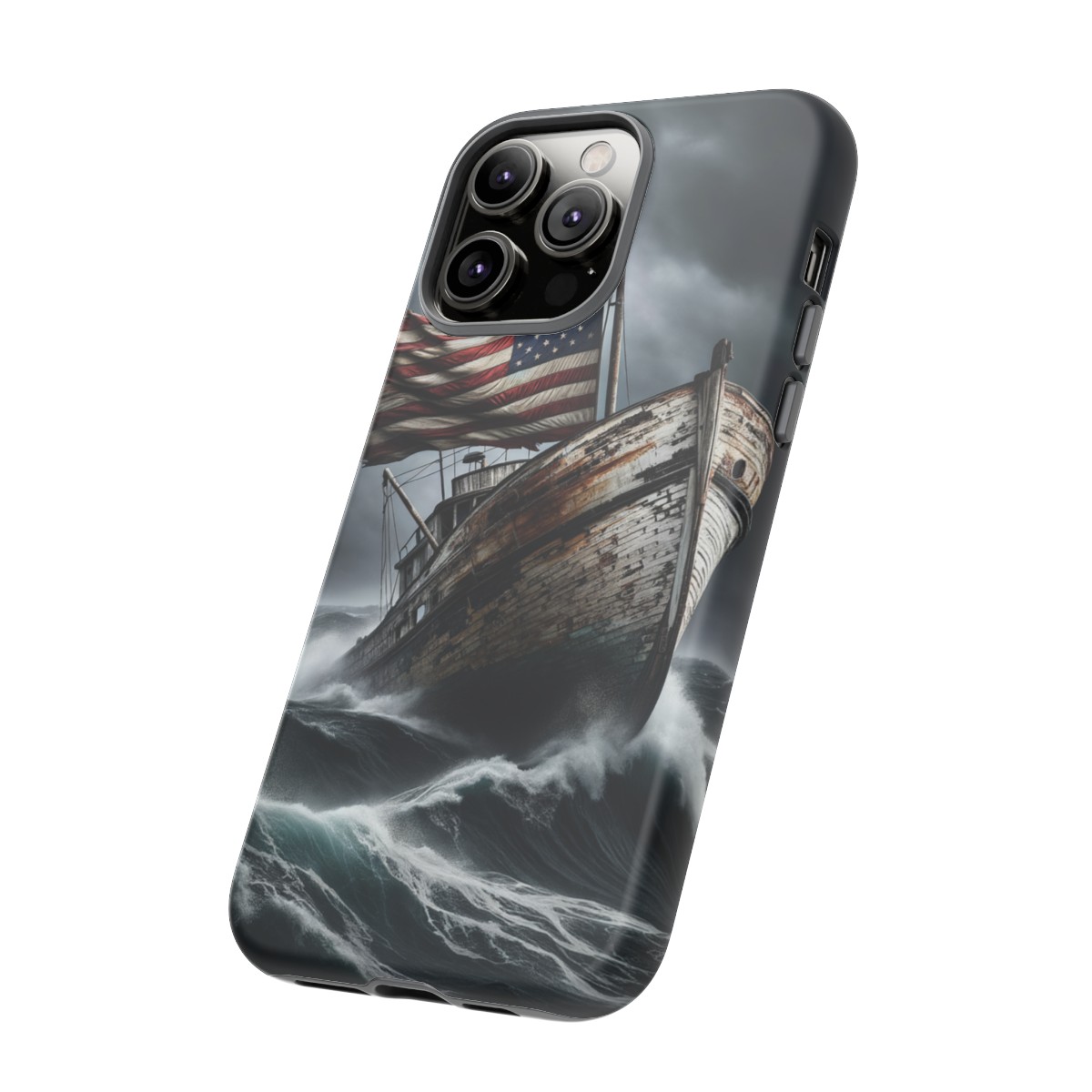 Vintage USA Flag on Rustic Boat Phone Case β Weathered Coastal Design- Phone Case - Image 127