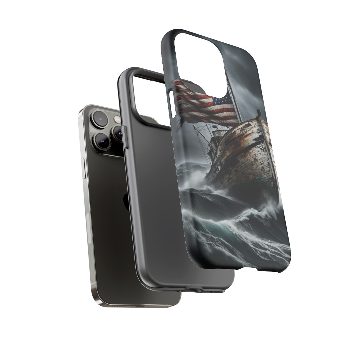 Vintage USA Flag on Rustic Boat Phone Case β Weathered Coastal Design- Phone Case - Image 128