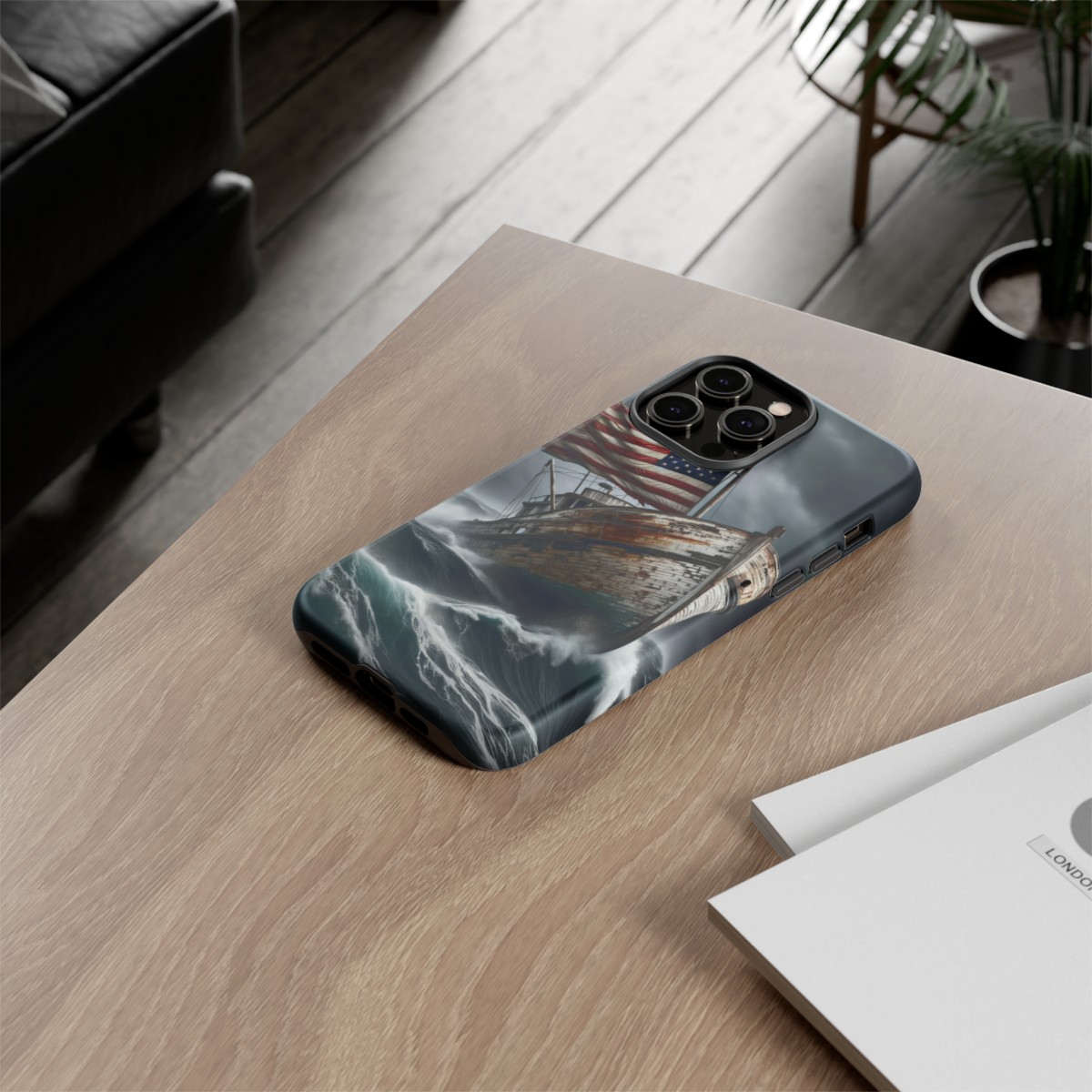 Vintage USA Flag on Rustic Boat Phone Case β Weathered Coastal Design- Phone Case - Image 129