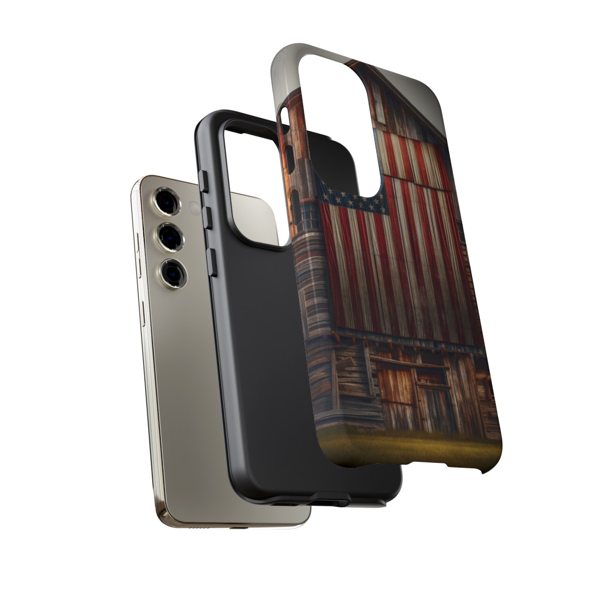 Vintage USA Flag on Weathered Barn Wood Phone Case- Phone Case - Image 132
