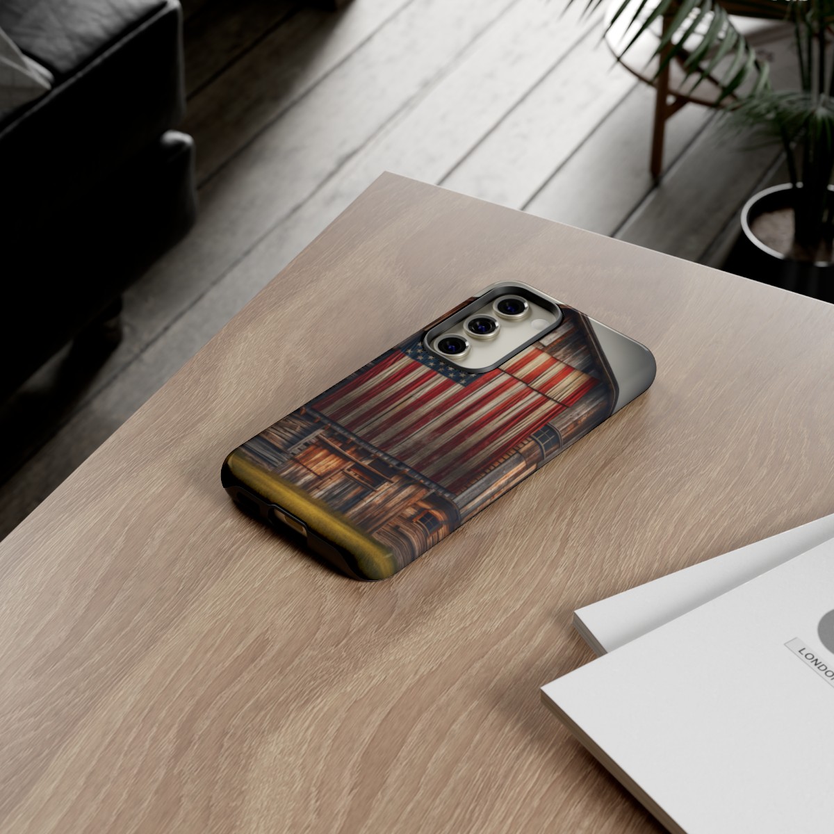 Vintage USA Flag on Weathered Barn Wood Phone Case- Phone Case - Image 133