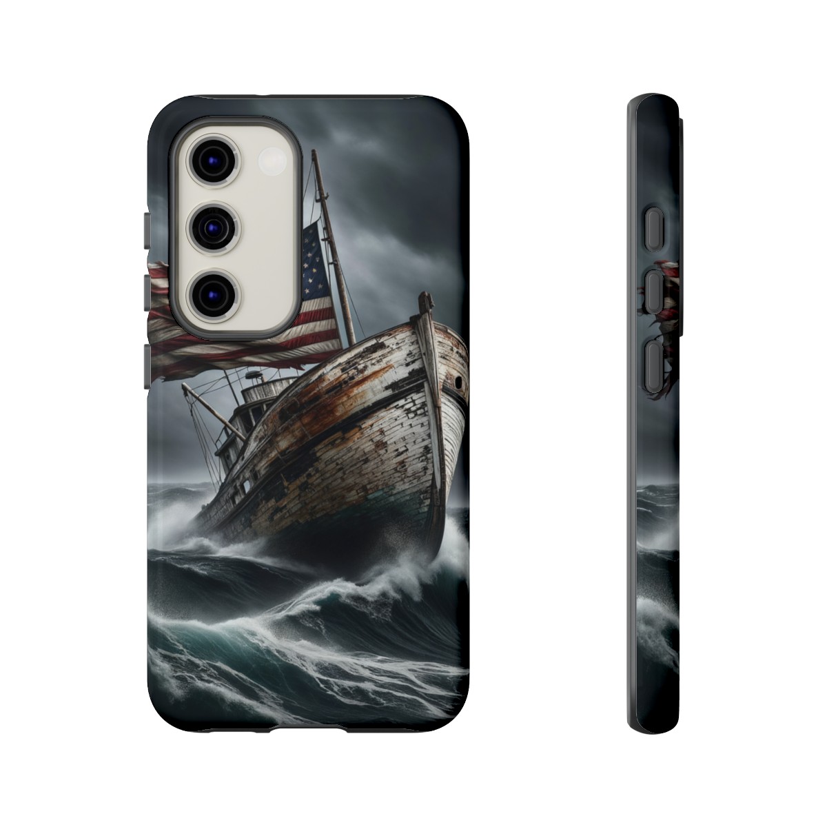 Vintage USA Flag on Rustic Boat Phone Case β Weathered Coastal Design- Phone Case - Image 130