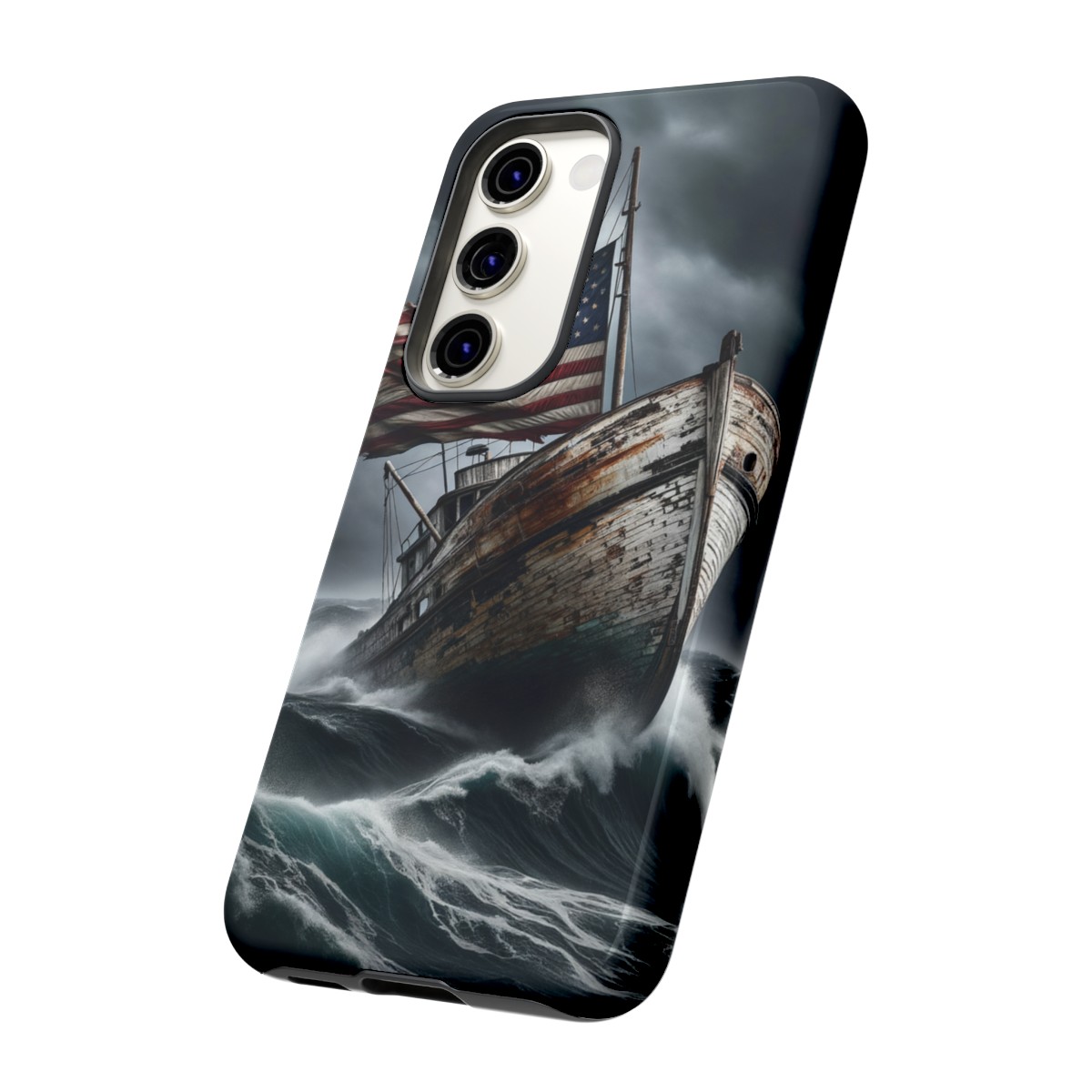 Vintage USA Flag on Rustic Boat Phone Case β Weathered Coastal Design- Phone Case - Image 131