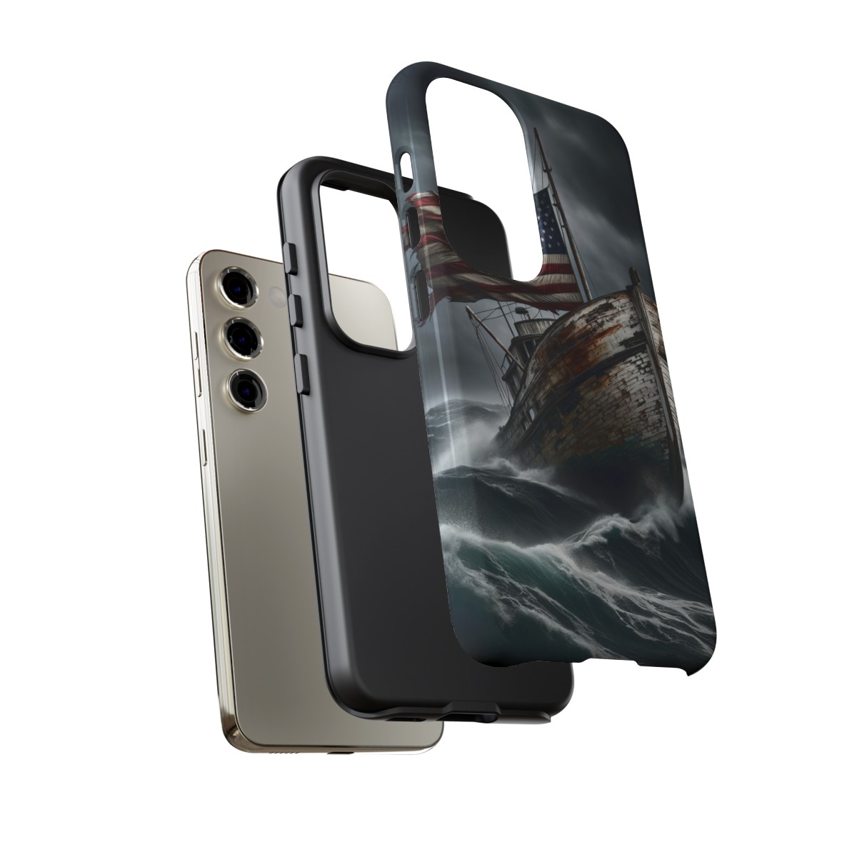 Vintage USA Flag on Rustic Boat Phone Case β Weathered Coastal Design- Phone Case - Image 132