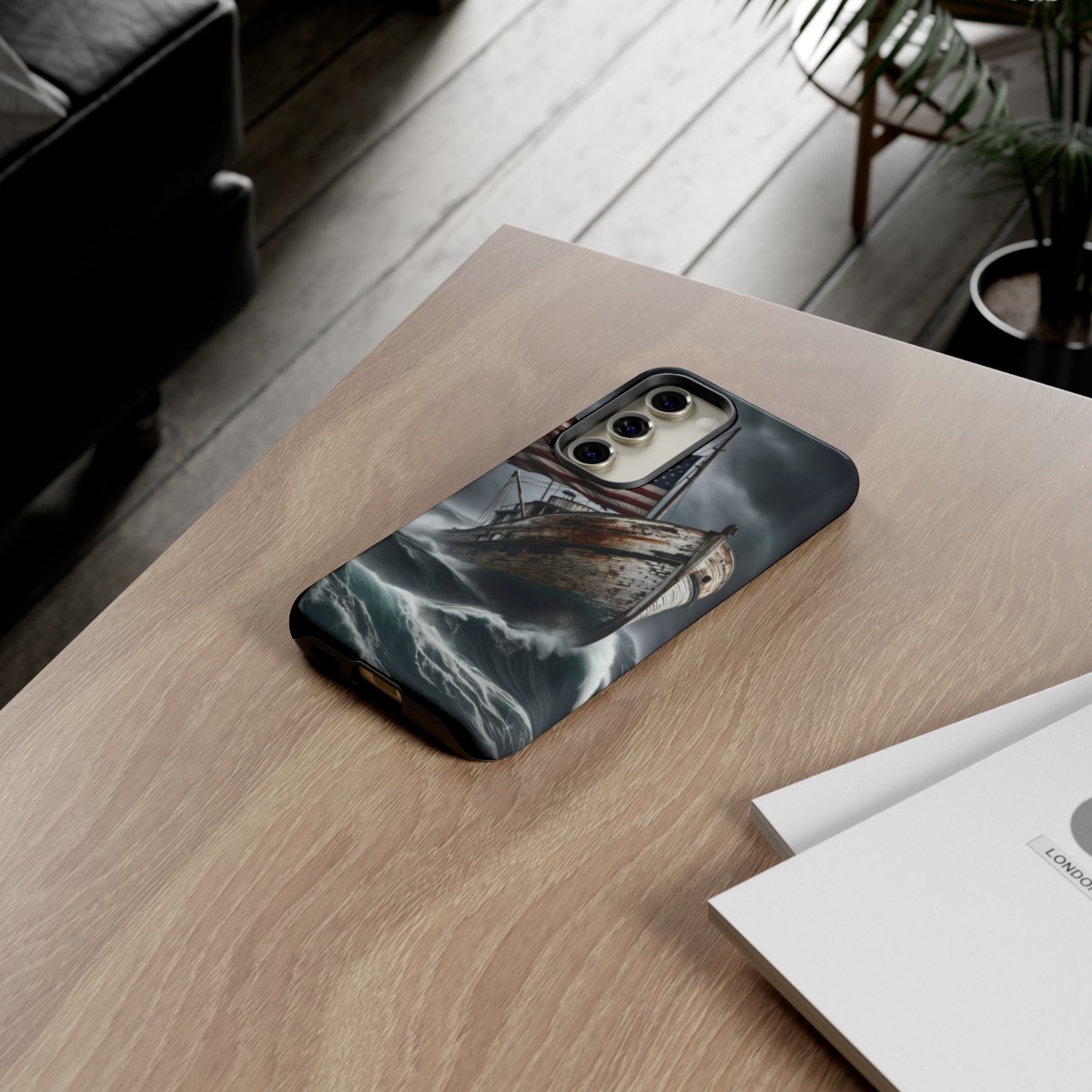 Vintage USA Flag on Rustic Boat Phone Case β Weathered Coastal Design- Phone Case - Image 133
