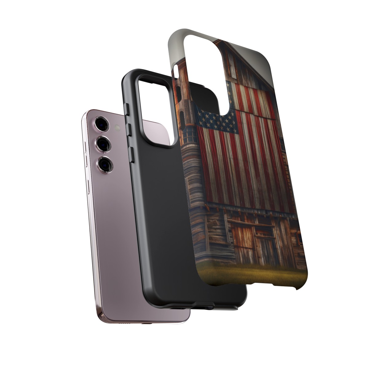 Vintage USA Flag on Weathered Barn Wood Phone Case- Phone Case - Image 136