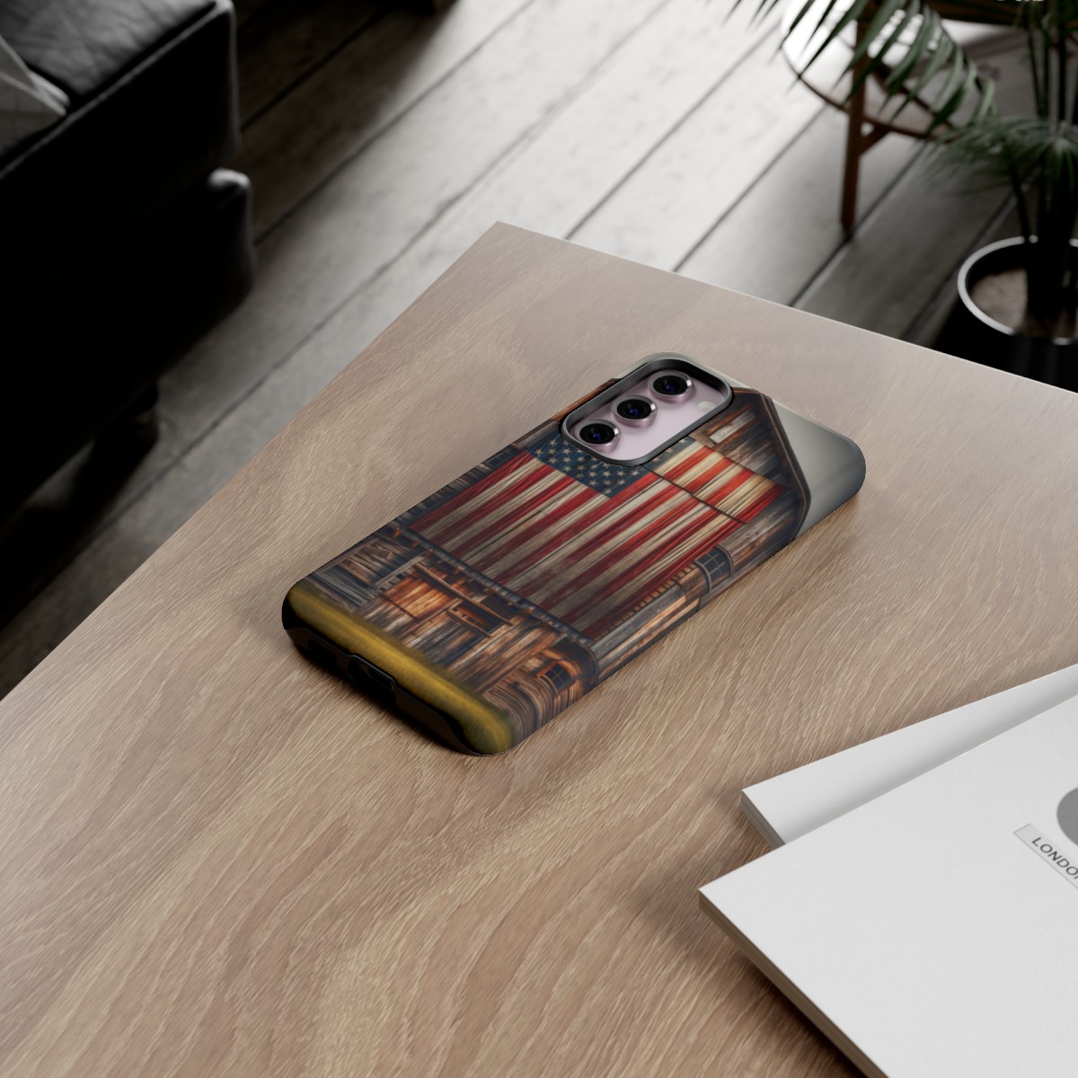 Vintage USA Flag on Weathered Barn Wood Phone Case- Phone Case - Image 137
