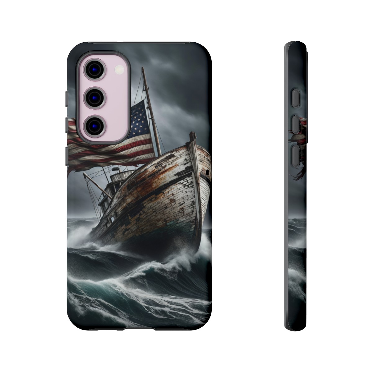 Vintage USA Flag on Rustic Boat Phone Case β Weathered Coastal Design- Phone Case - Image 134