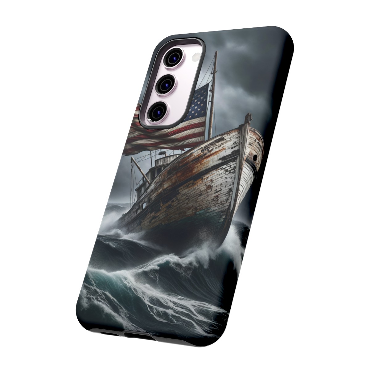 Vintage USA Flag on Rustic Boat Phone Case β Weathered Coastal Design- Phone Case - Image 135