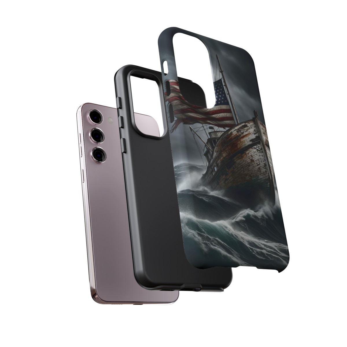 Vintage USA Flag on Rustic Boat Phone Case β Weathered Coastal Design- Phone Case - Image 136