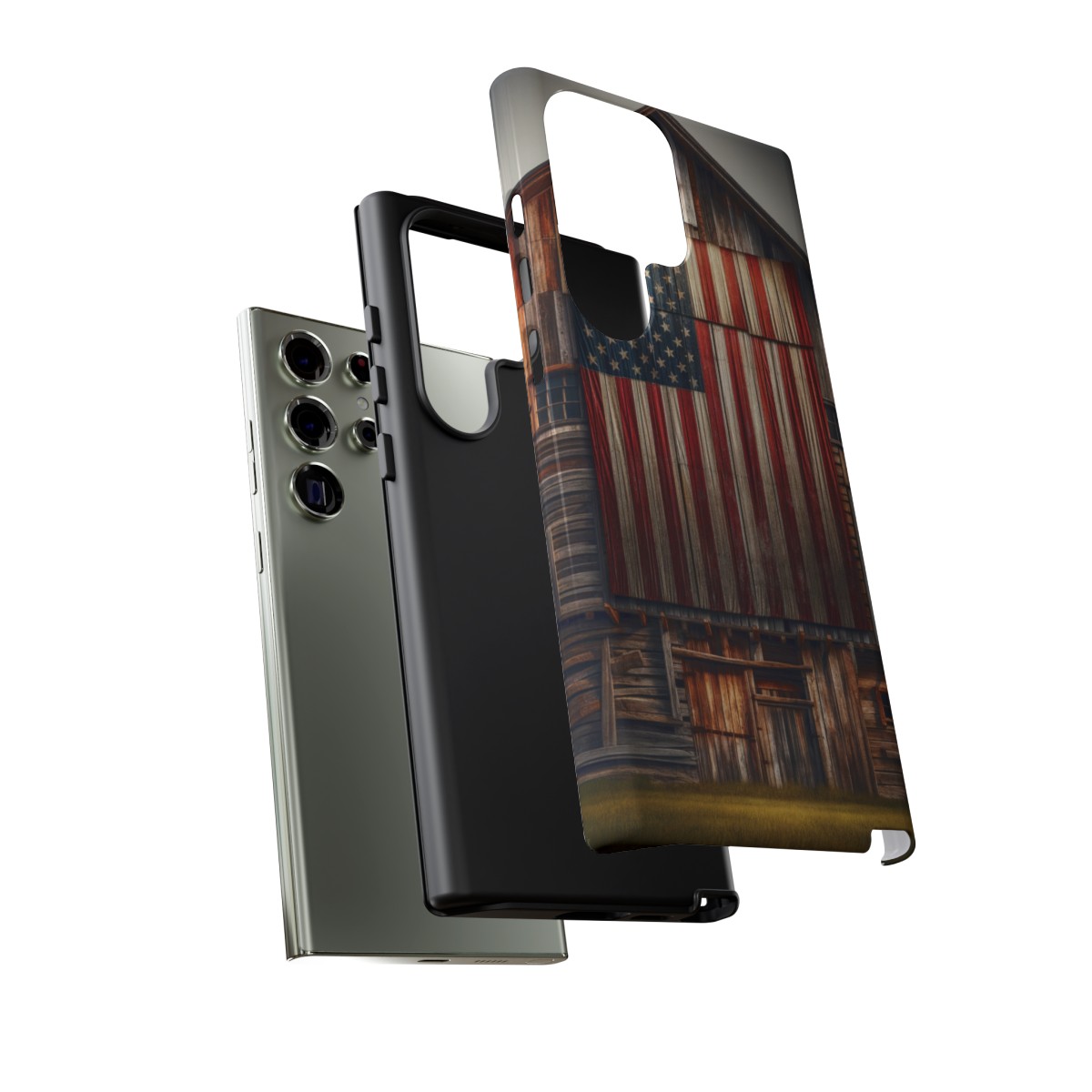 Vintage USA Flag on Weathered Barn Wood Phone Case- Phone Case - Image 140