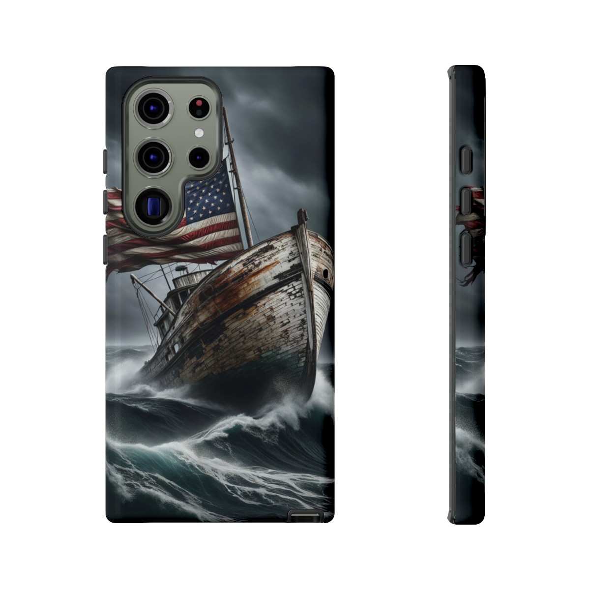 Vintage USA Flag on Rustic Boat Phone Case β Weathered Coastal Design- Phone Case - Image 138