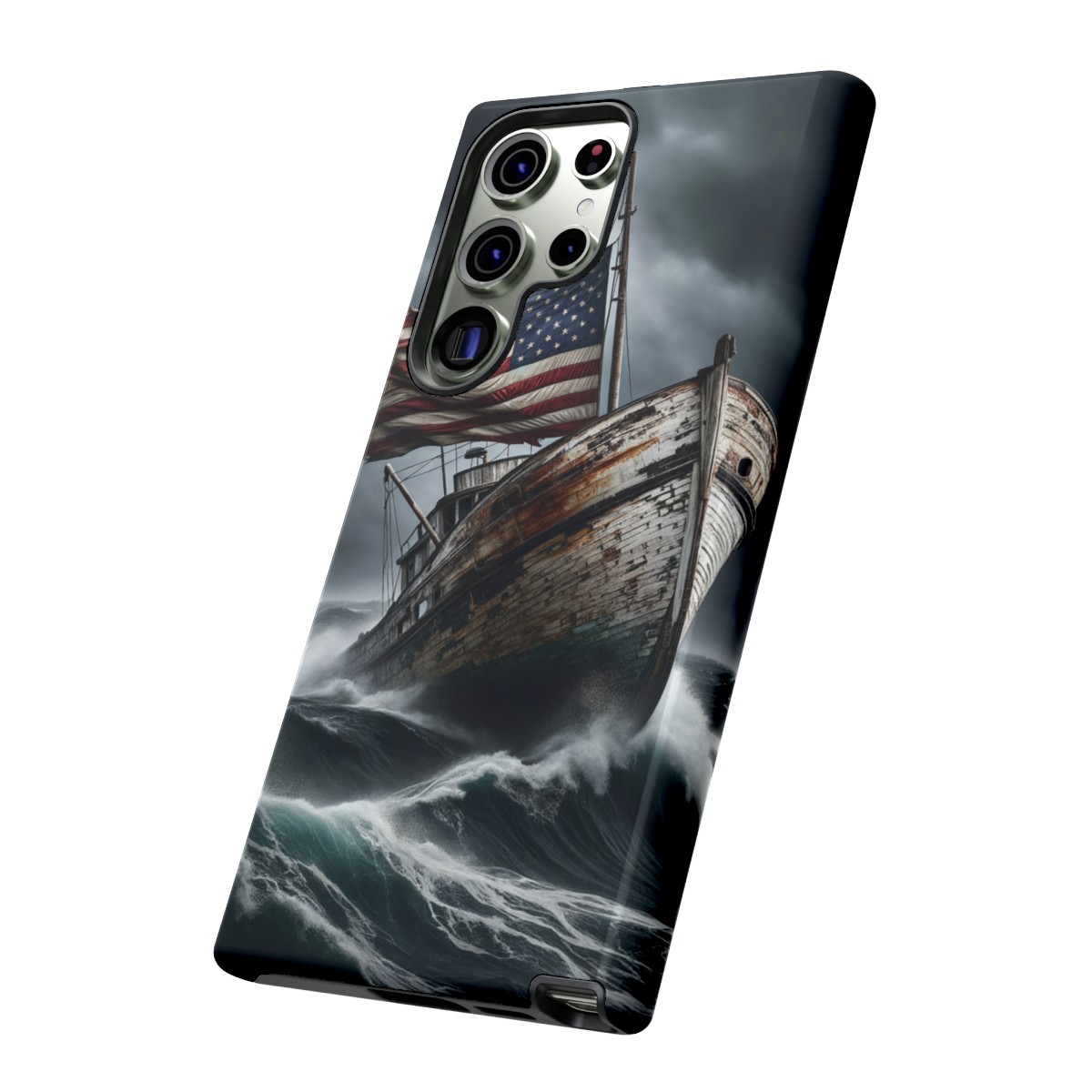 Vintage USA Flag on Rustic Boat Phone Case β Weathered Coastal Design- Phone Case - Image 139