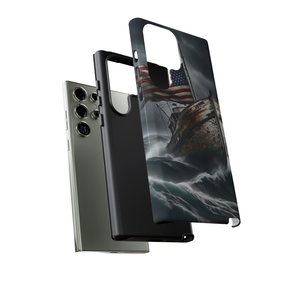 Vintage USA Flag on Rustic Boat Phone Case β Weathered Coastal Design- Phone Case - Image 140