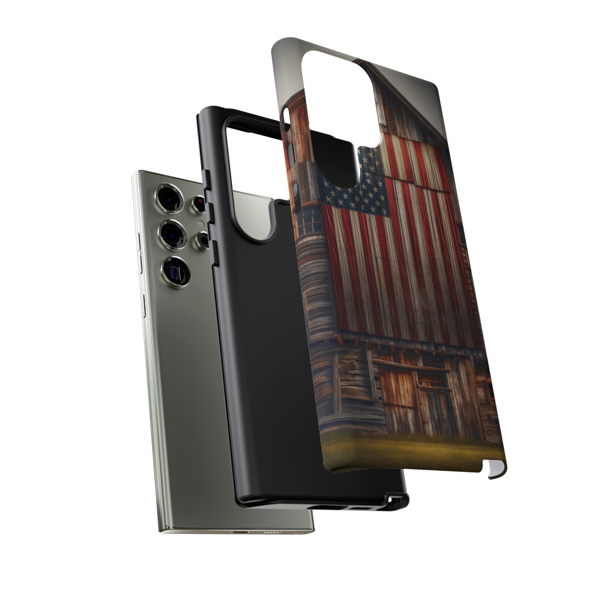 Vintage USA Flag on Weathered Barn Wood Phone Case- Phone Case - Image 144