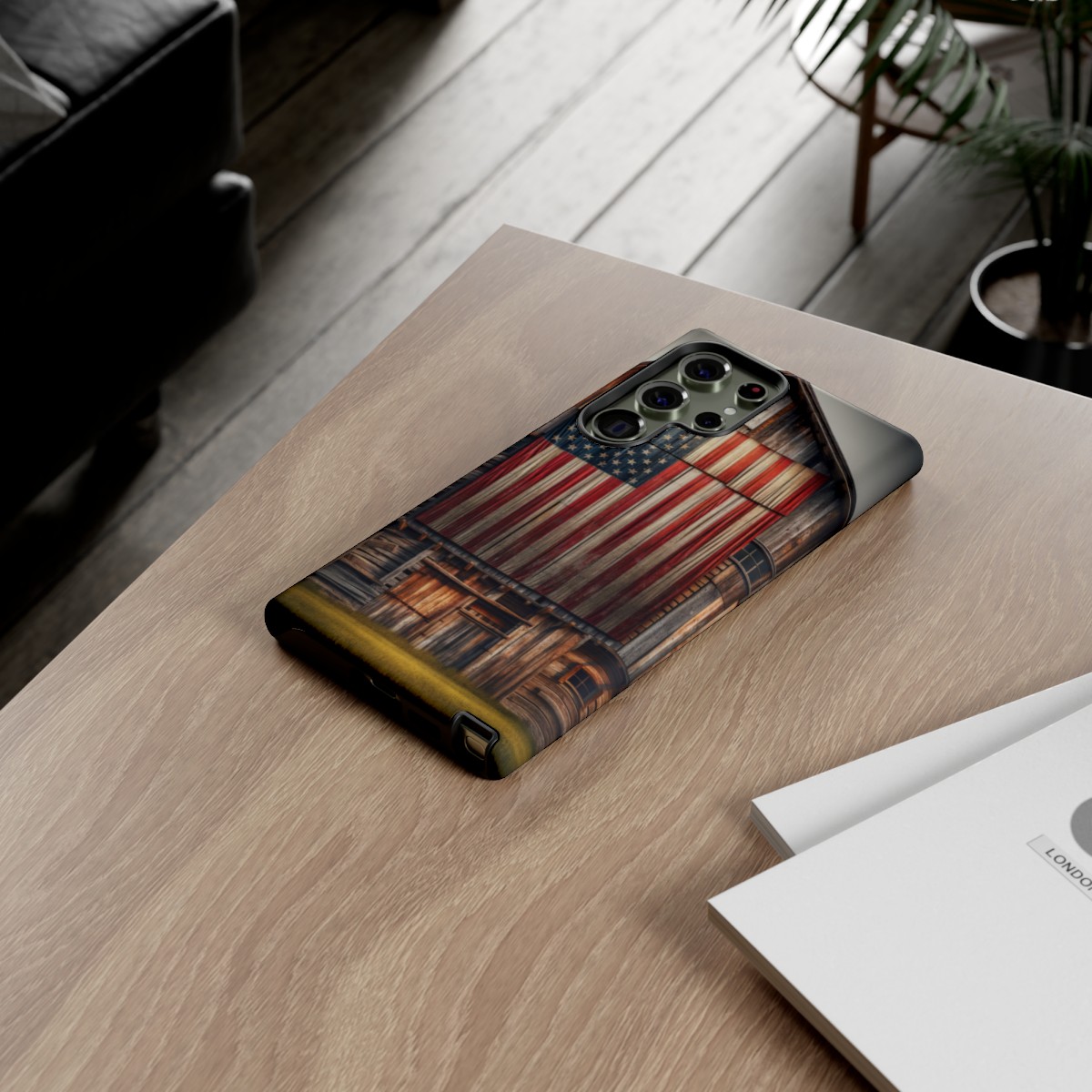 Vintage USA Flag on Weathered Barn Wood Phone Case- Phone Case - Image 145