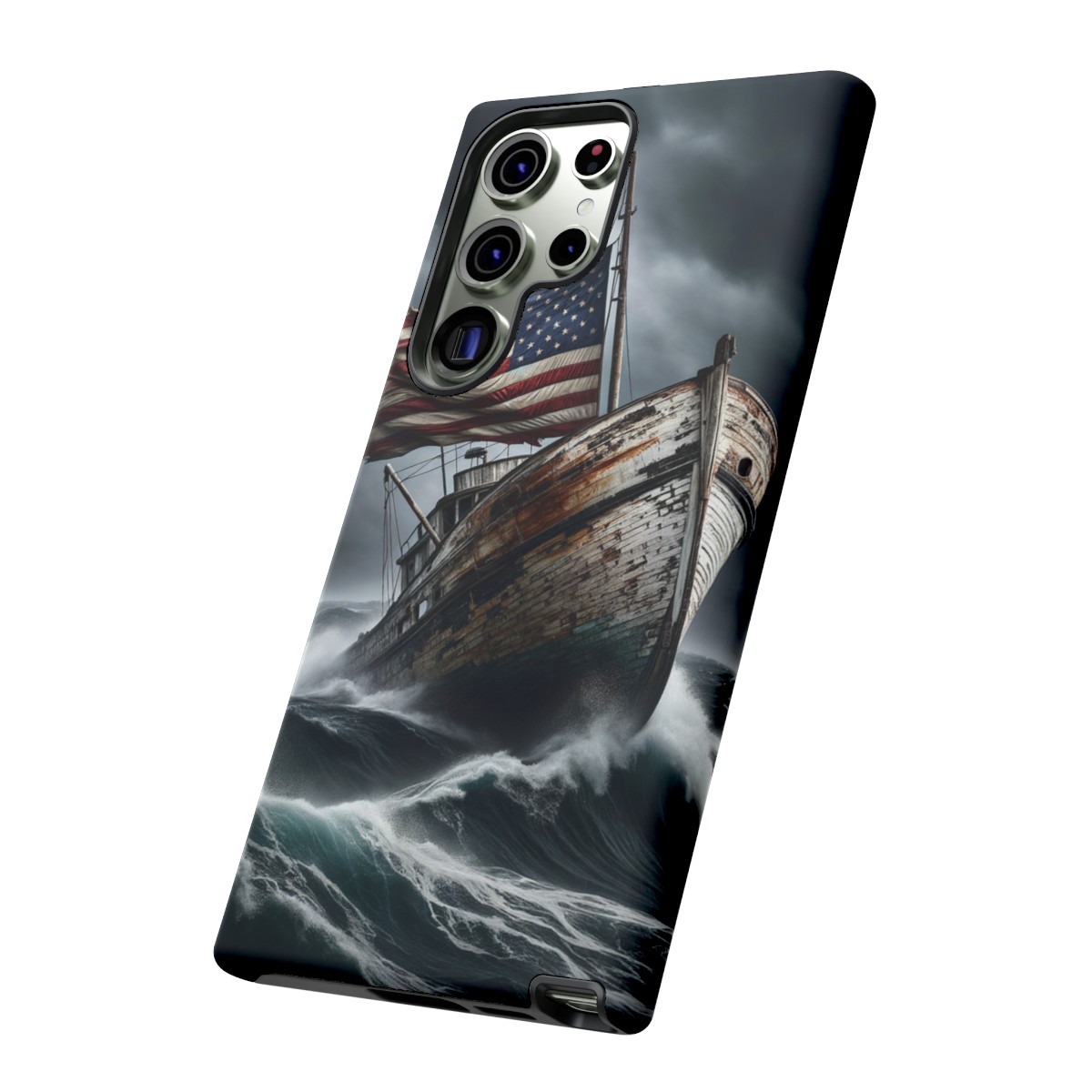 Vintage USA Flag on Rustic Boat Phone Case β Weathered Coastal Design- Phone Case - Image 143