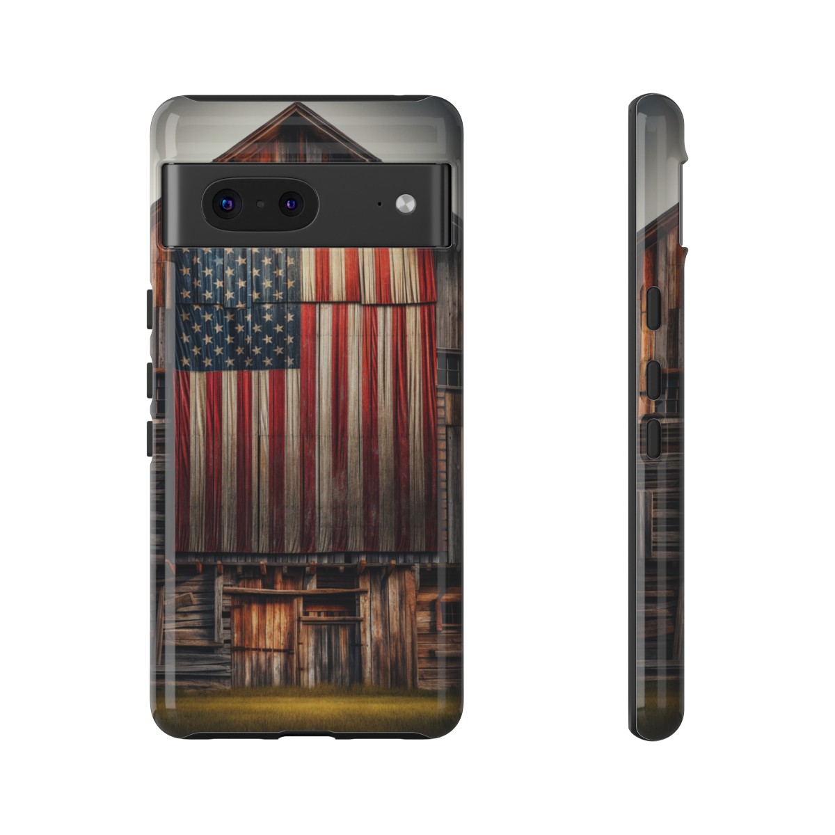 Vintage USA Flag on Weathered Barn Wood Phone Case- Phone Case - Image 146