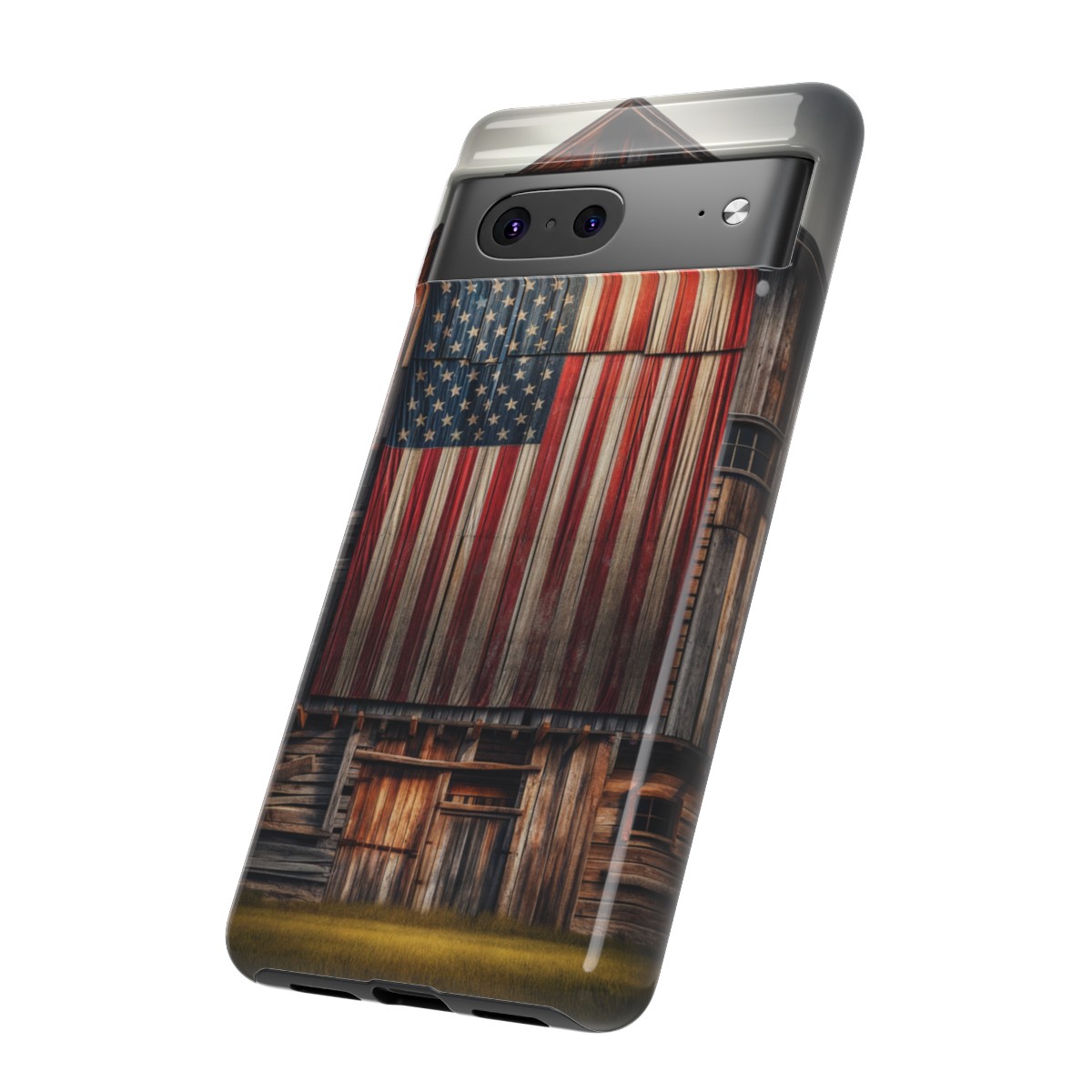 Vintage USA Flag on Weathered Barn Wood Phone Case- Phone Case - Image 147