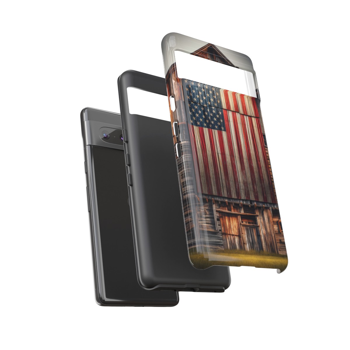 Vintage USA Flag on Weathered Barn Wood Phone Case- Phone Case - Image 148
