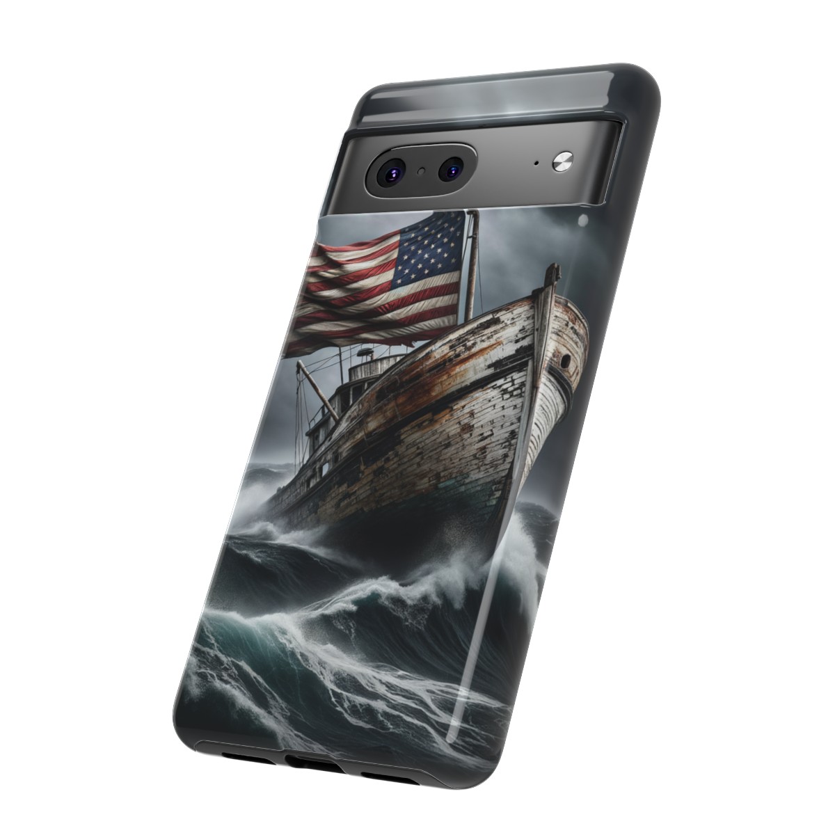 Vintage USA Flag on Rustic Boat Phone Case β Weathered Coastal Design- Phone Case - Image 147