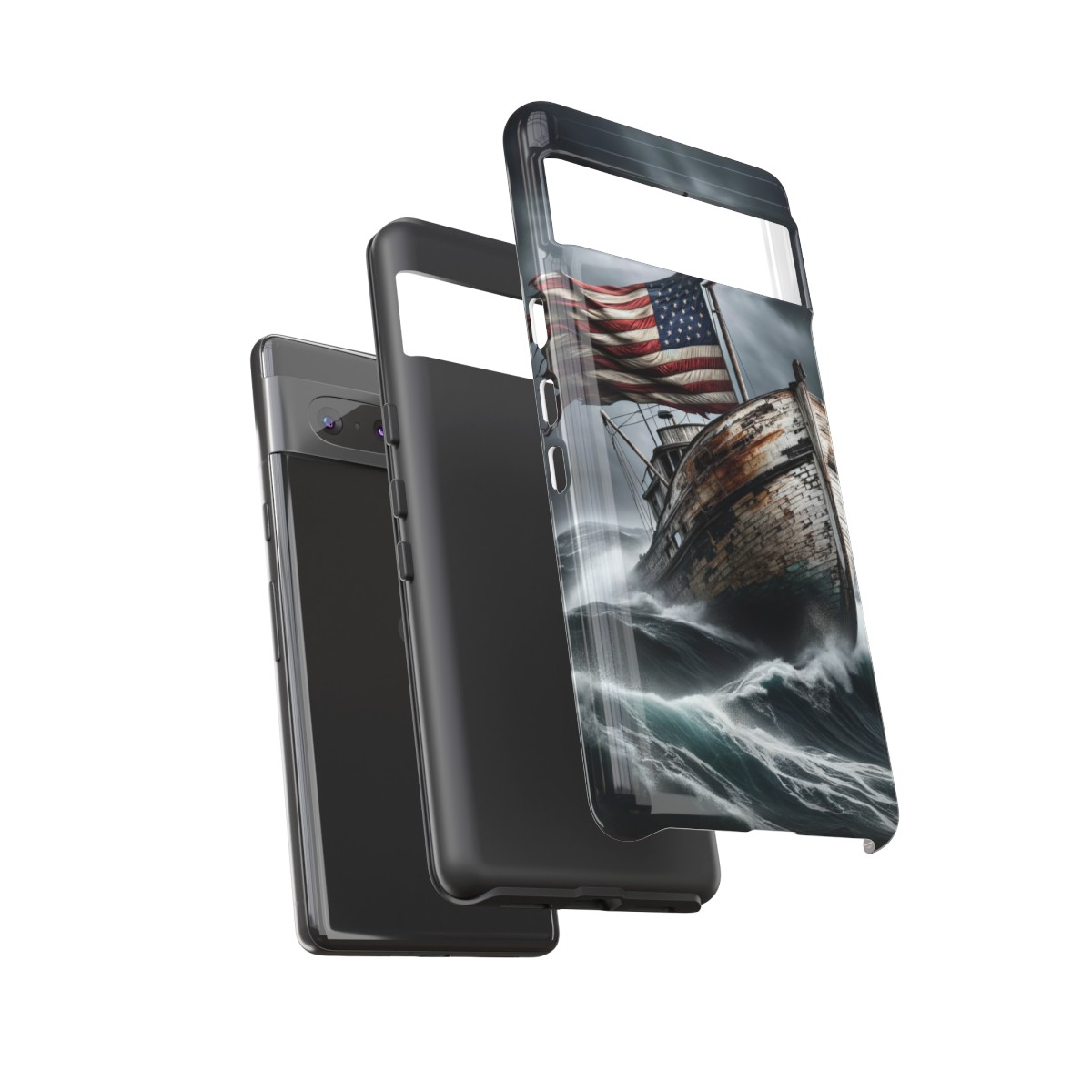 Vintage USA Flag on Rustic Boat Phone Case β Weathered Coastal Design- Phone Case - Image 148