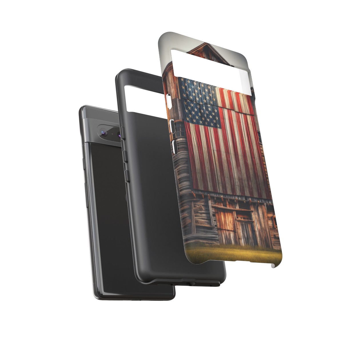 Vintage USA Flag on Weathered Barn Wood Phone Case- Phone Case - Image 152