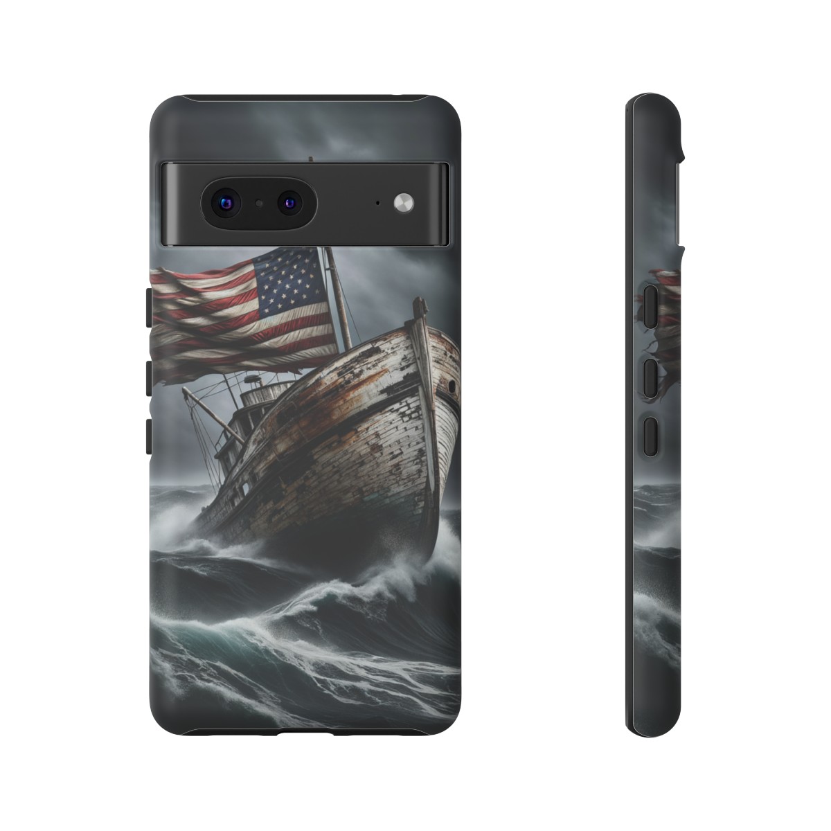 Vintage USA Flag on Rustic Boat Phone Case β Weathered Coastal Design- Phone Case - Image 150