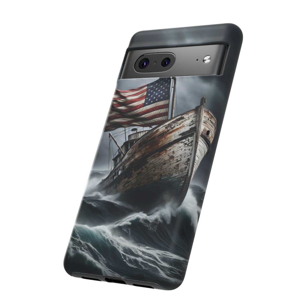 Vintage USA Flag on Rustic Boat Phone Case β Weathered Coastal Design- Phone Case - Image 151