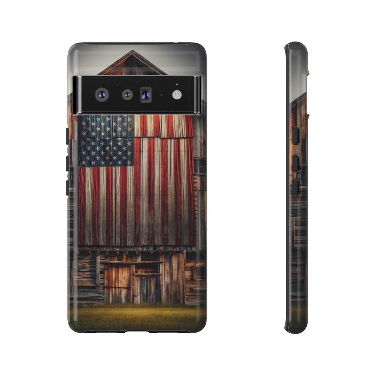Vintage USA Flag on Weathered Barn Wood Phone Case- Phone Case - Image 154