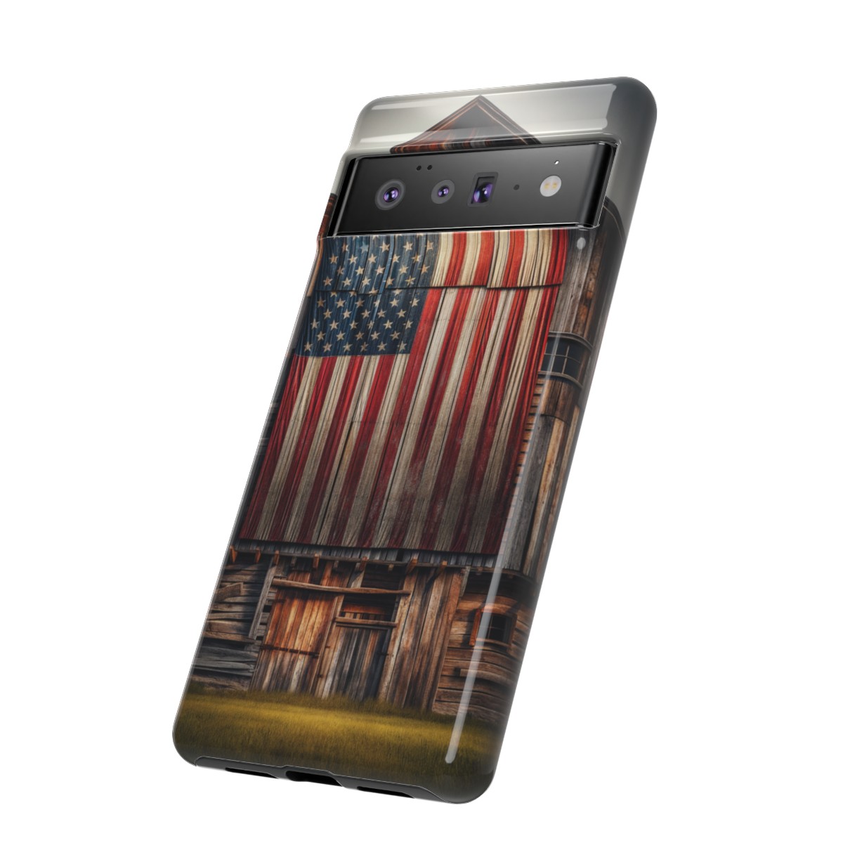 Vintage USA Flag on Weathered Barn Wood Phone Case- Phone Case - Image 155