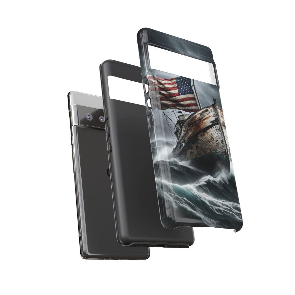 Vintage USA Flag on Rustic Boat Phone Case β Weathered Coastal Design- Phone Case - Image 156