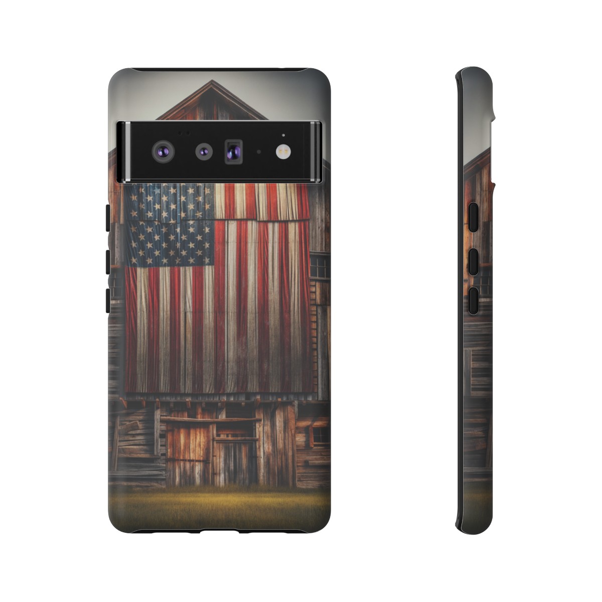 Vintage USA Flag on Weathered Barn Wood Phone Case- Phone Case - Image 158
