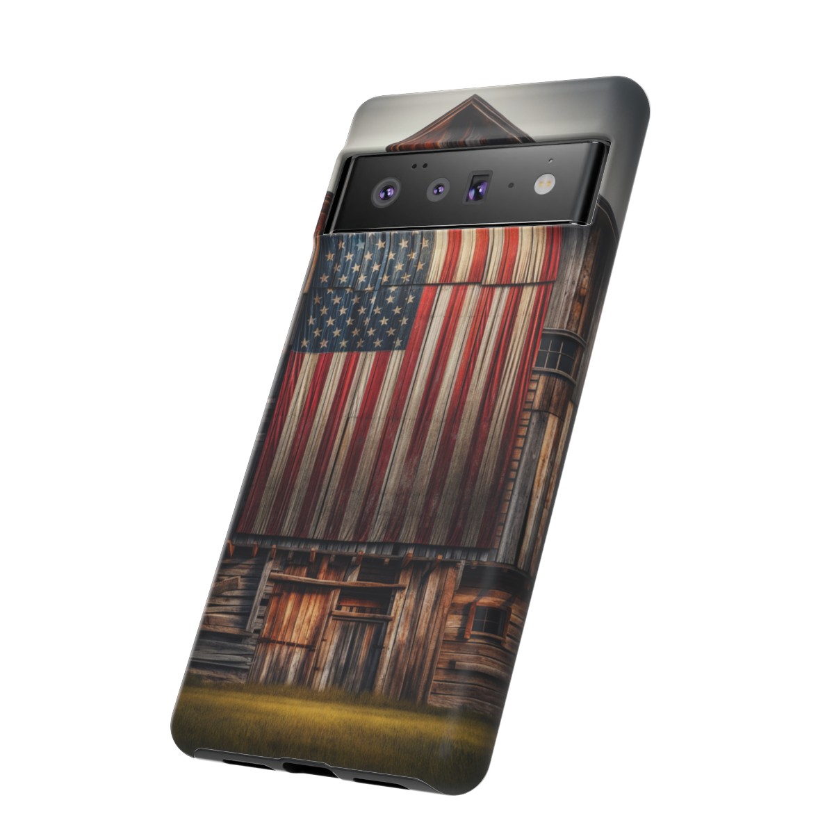 Vintage USA Flag on Weathered Barn Wood Phone Case- Phone Case - Image 159