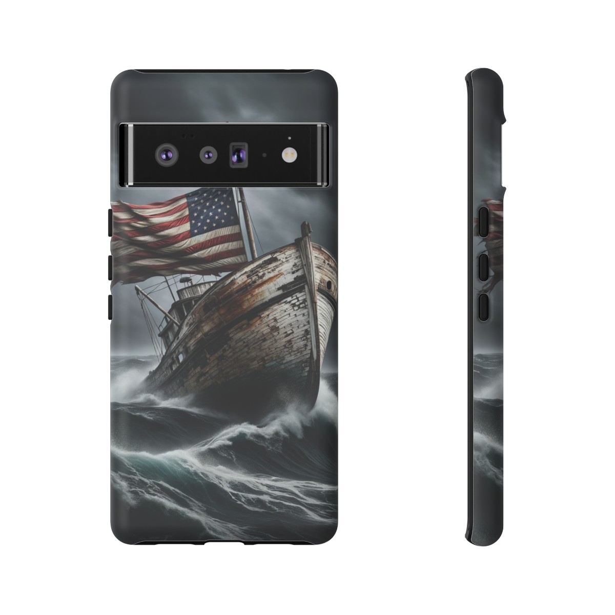 Vintage USA Flag on Rustic Boat Phone Case β Weathered Coastal Design- Phone Case - Image 158