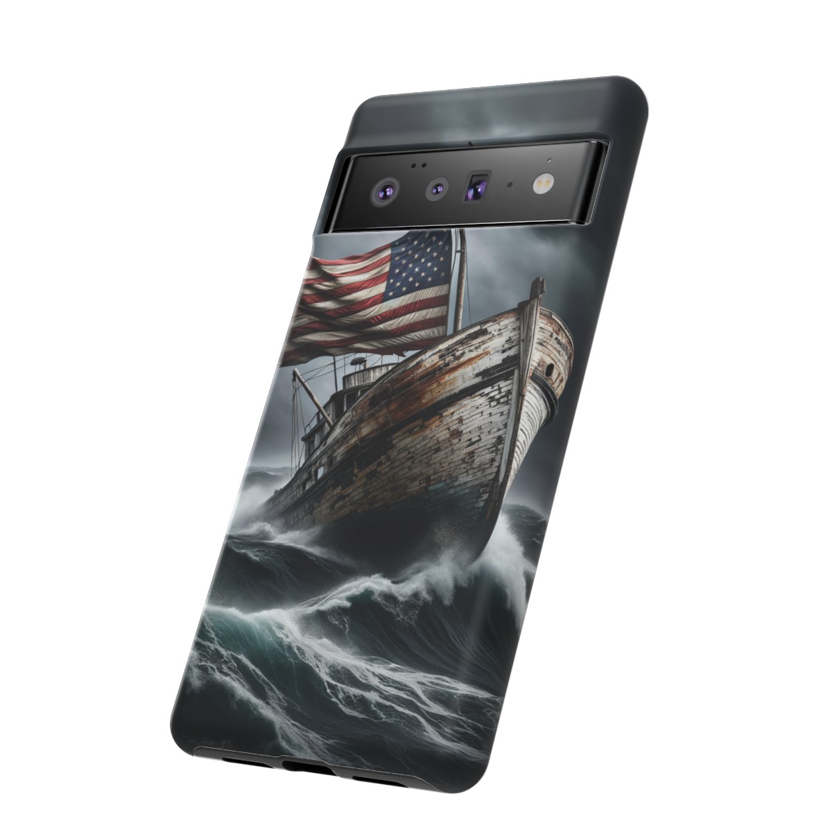 Vintage USA Flag on Rustic Boat Phone Case β Weathered Coastal Design- Phone Case - Image 159