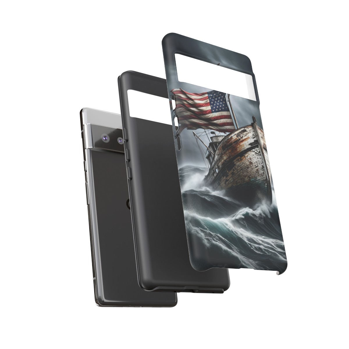 Vintage USA Flag on Rustic Boat Phone Case β Weathered Coastal Design- Phone Case - Image 160