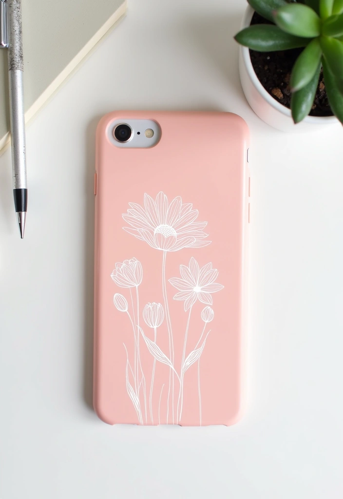 12 Gorgeous Floral Phone Case Ideas That Will Brighten Your Day (You’ll Love #5!) - 3. Minimalist Floral Design
