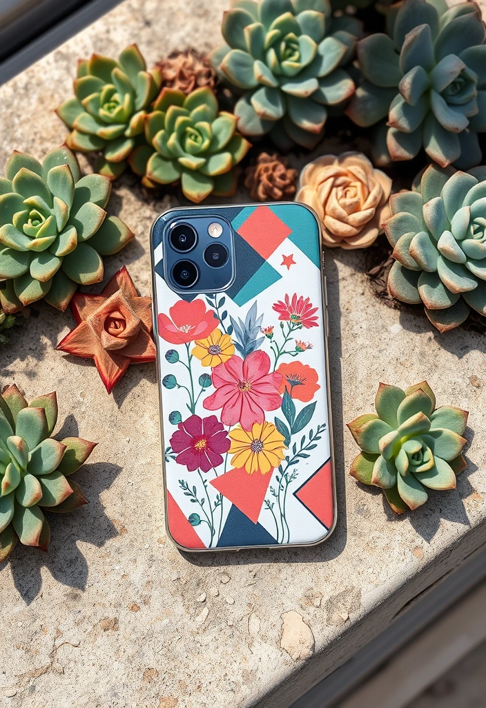 12 Stunning Wildflower Phone Cases That Will Make You Fall in Love with Nature! - 9. Nature-Inspired Geometric Patterns