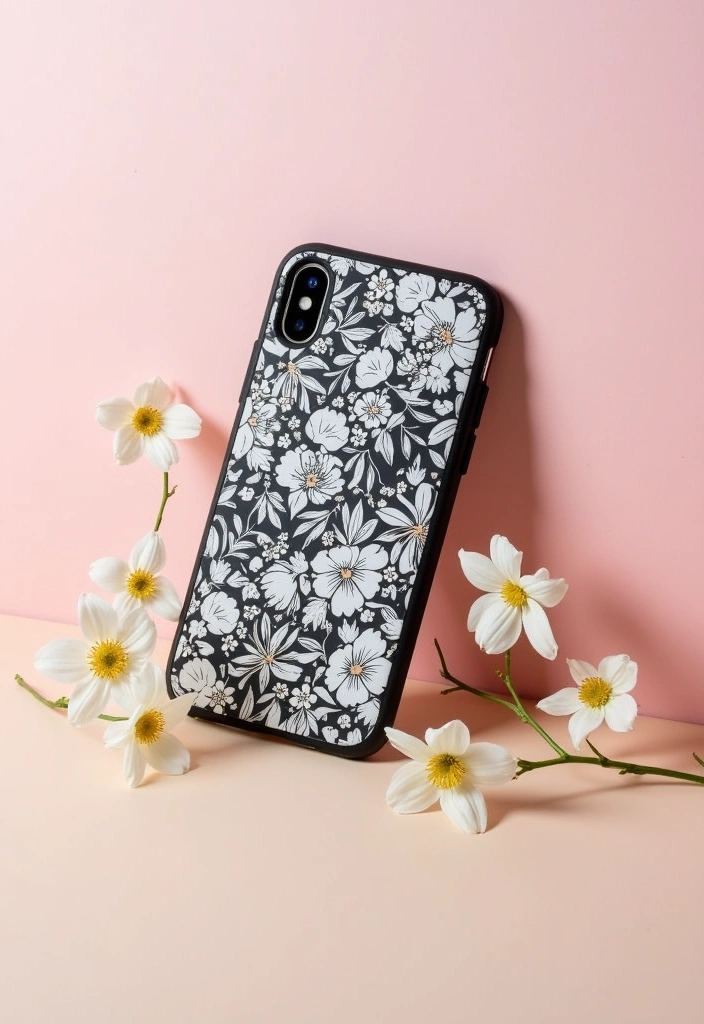 13 Trendy Black and White Phone Cases That Will Make You the Envy of Your Friends! - 3. Monochrome Floral