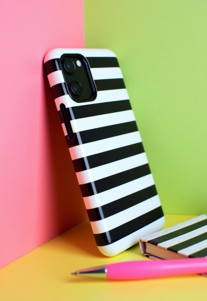 13 Trendy Black and White Phone Cases That Will Make You the Envy of Your Friends! - 4. Striking Stripes