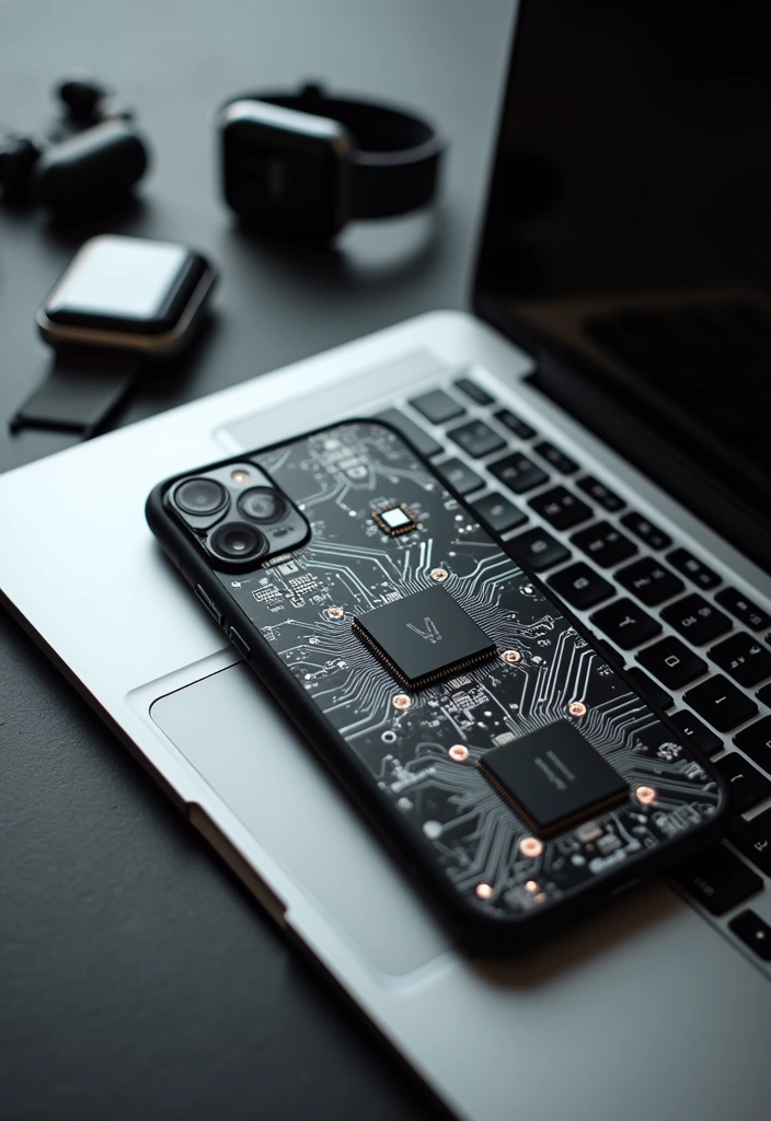 13 Trendy Black and White Phone Cases That Will Make You the Envy of Your Friends! - 8. Tech-Inspired Designs