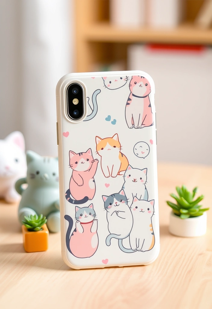 16 Durable Anime Phone Cases That Will Keep Your Phone Safe (You’ll Love #11!) - 1. Kawaii Cat Design Case
