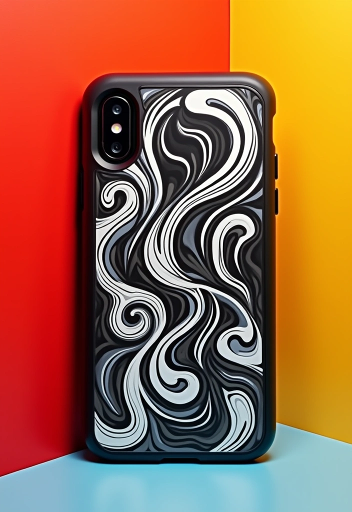 18 Luxurious Black and White Phone Cases That'll Make You Feel Like a Million Bucks! - 13. Artistic Abstract Designs
