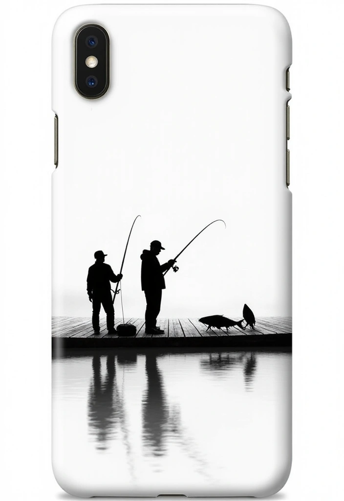 15 Stunning Fishing-Themed Phone Cases That Every Angler Needs to Own! - 3. Minimalist Fishing Silhouettes