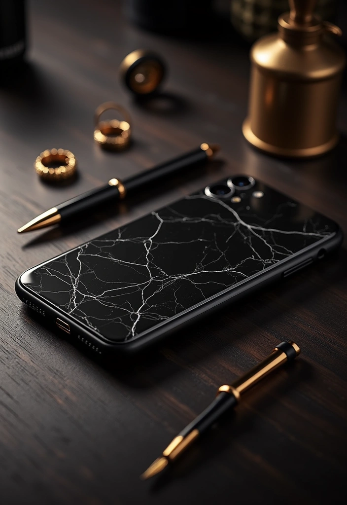 15 Stunning Marble Phone Cases That'll Make Your Friends Jealous! - 2. Bold Black Marble Statements